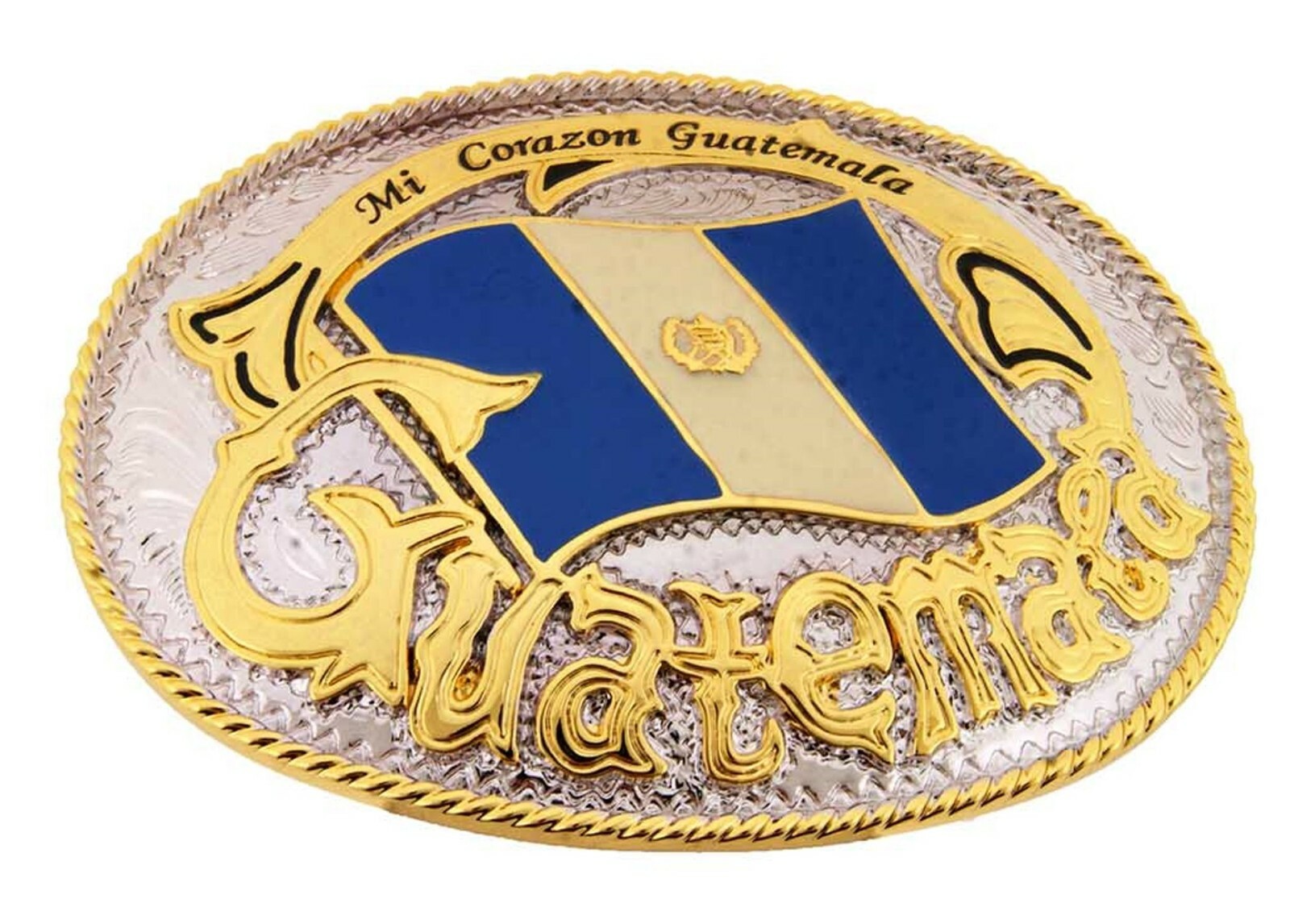 2 Pcs Guatemala Belt Buckle Flag Country Land Chapines Guatamalan Indian Mayan