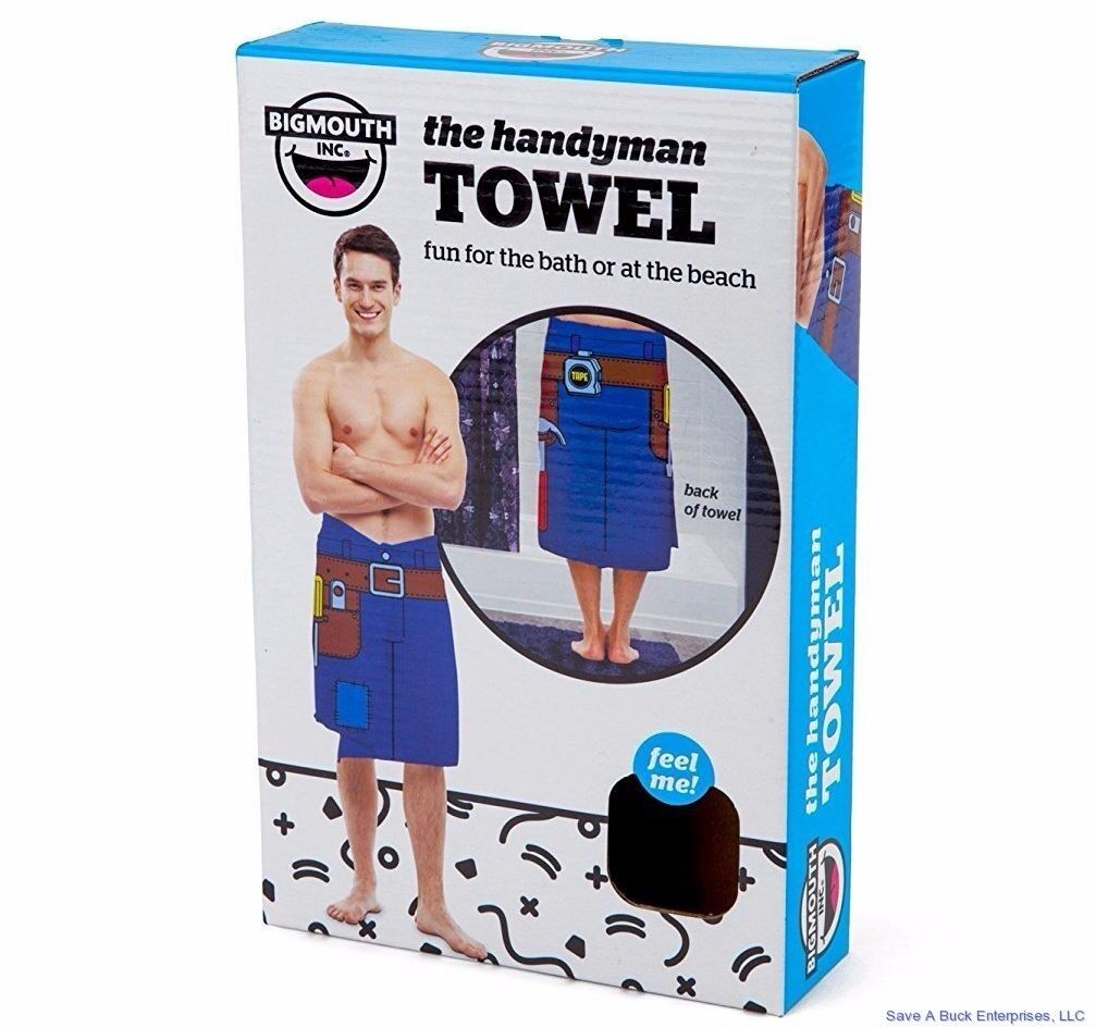 THE HANDYMAN TOWEL – Tool Belt Blanket Beach Pool Bathroom – Gag Joke BigMouth