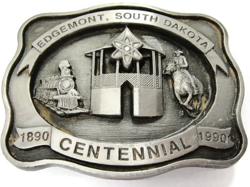 Edgemont South Dakota Centennial Belt Buckle 1890-1990 Train Horse #194/250