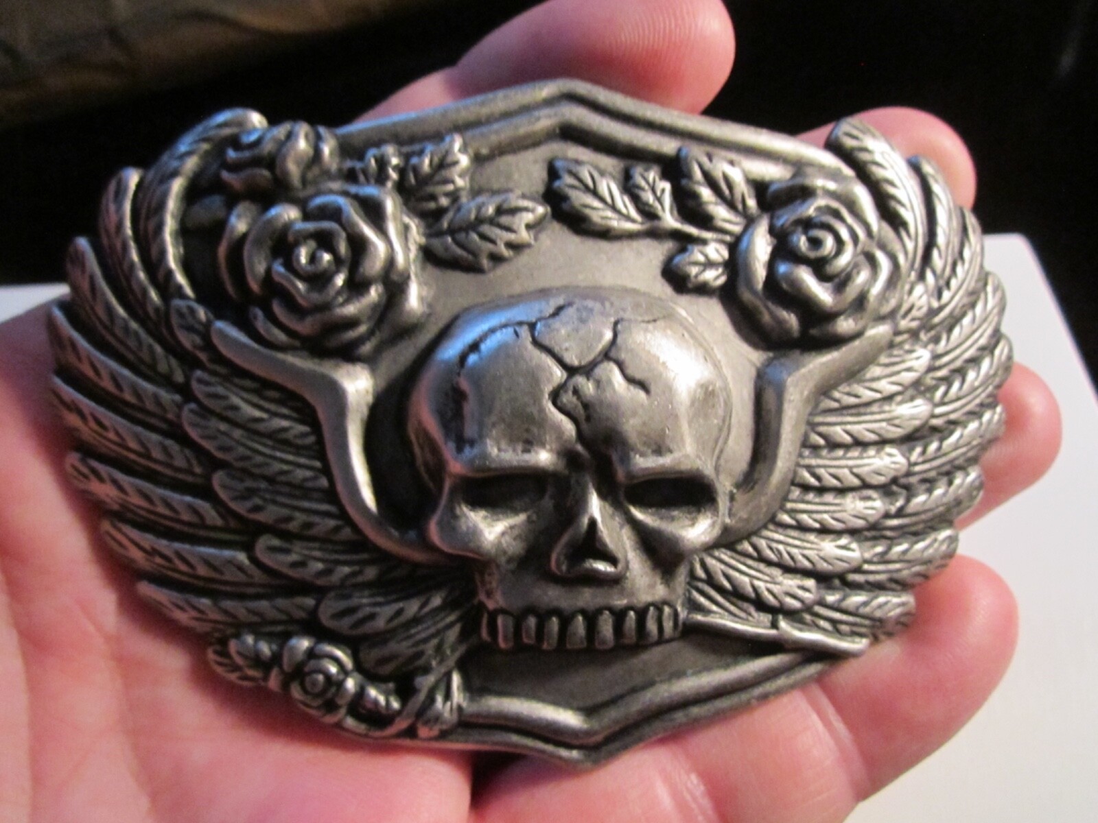 SKULL WITH WINGS THEME BELT BUCKLE – GW-9