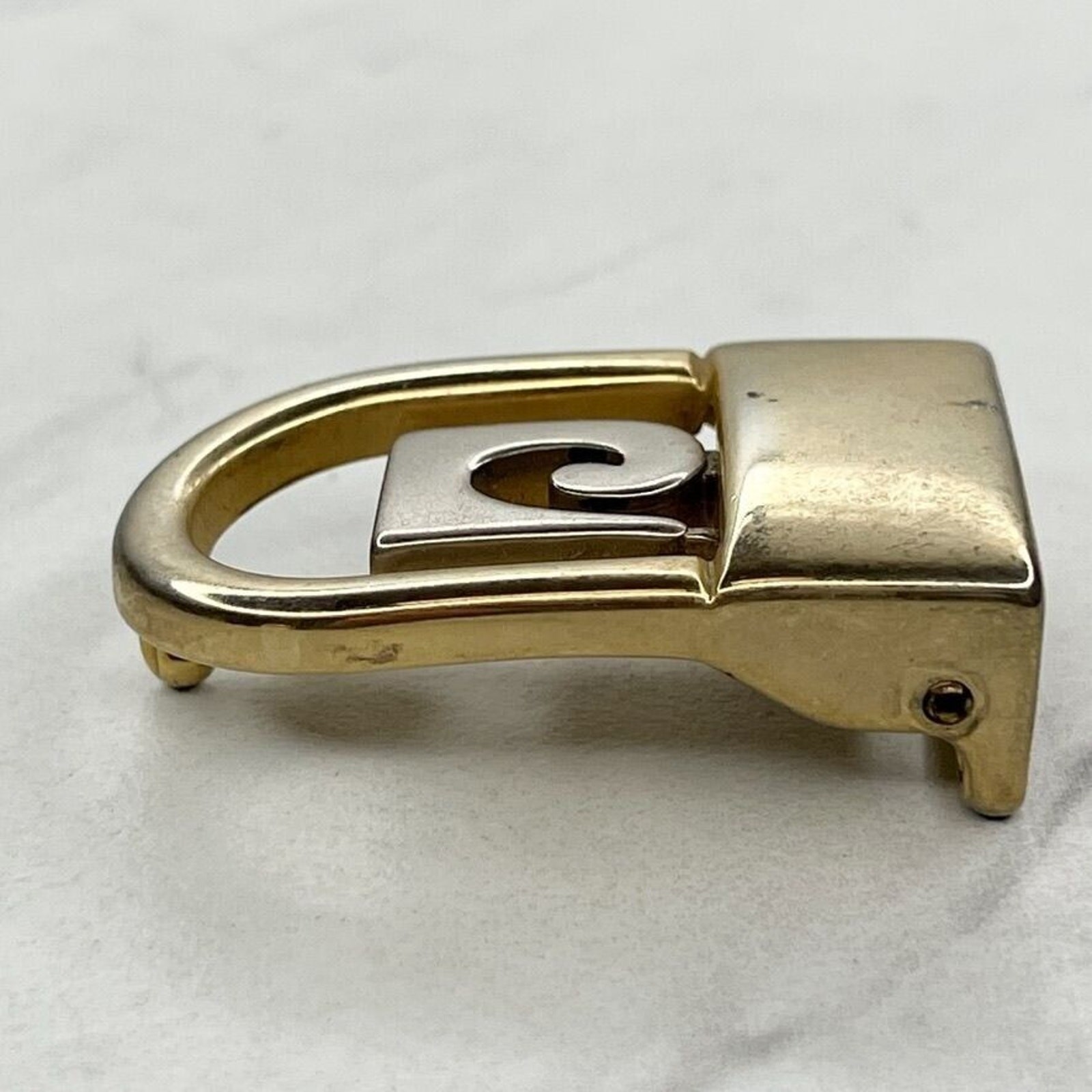 Silver and Gold Tone Clamp Style Simple Basic Belt Buckle