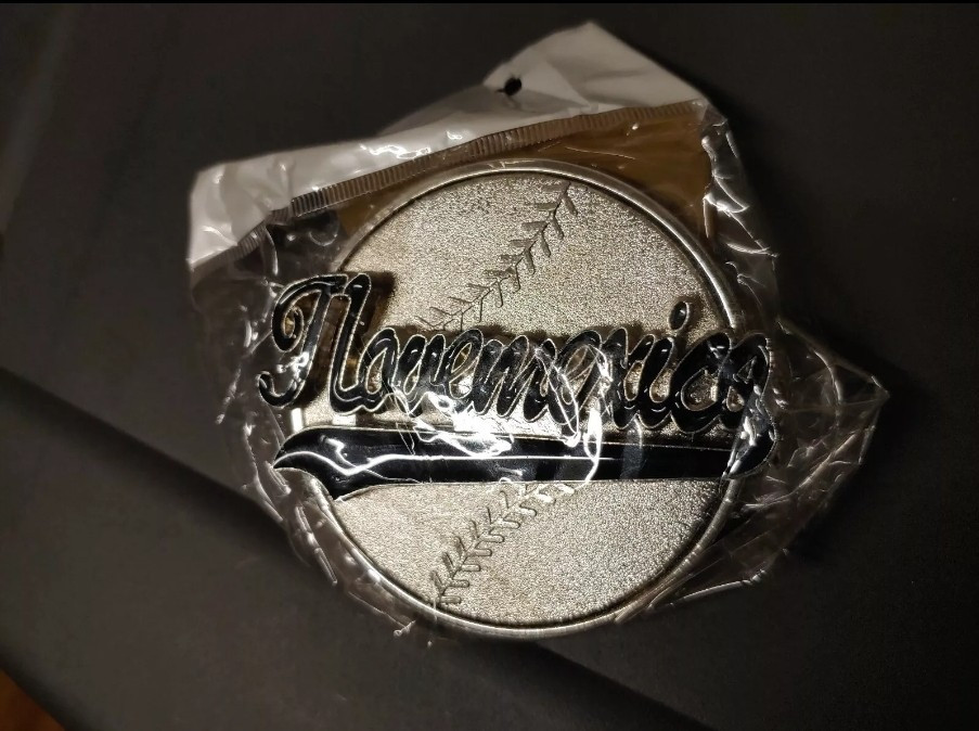 I Love Mexico Baseball Spinning Blue Silver Charros Jalisco Dodgers Belt Buckle