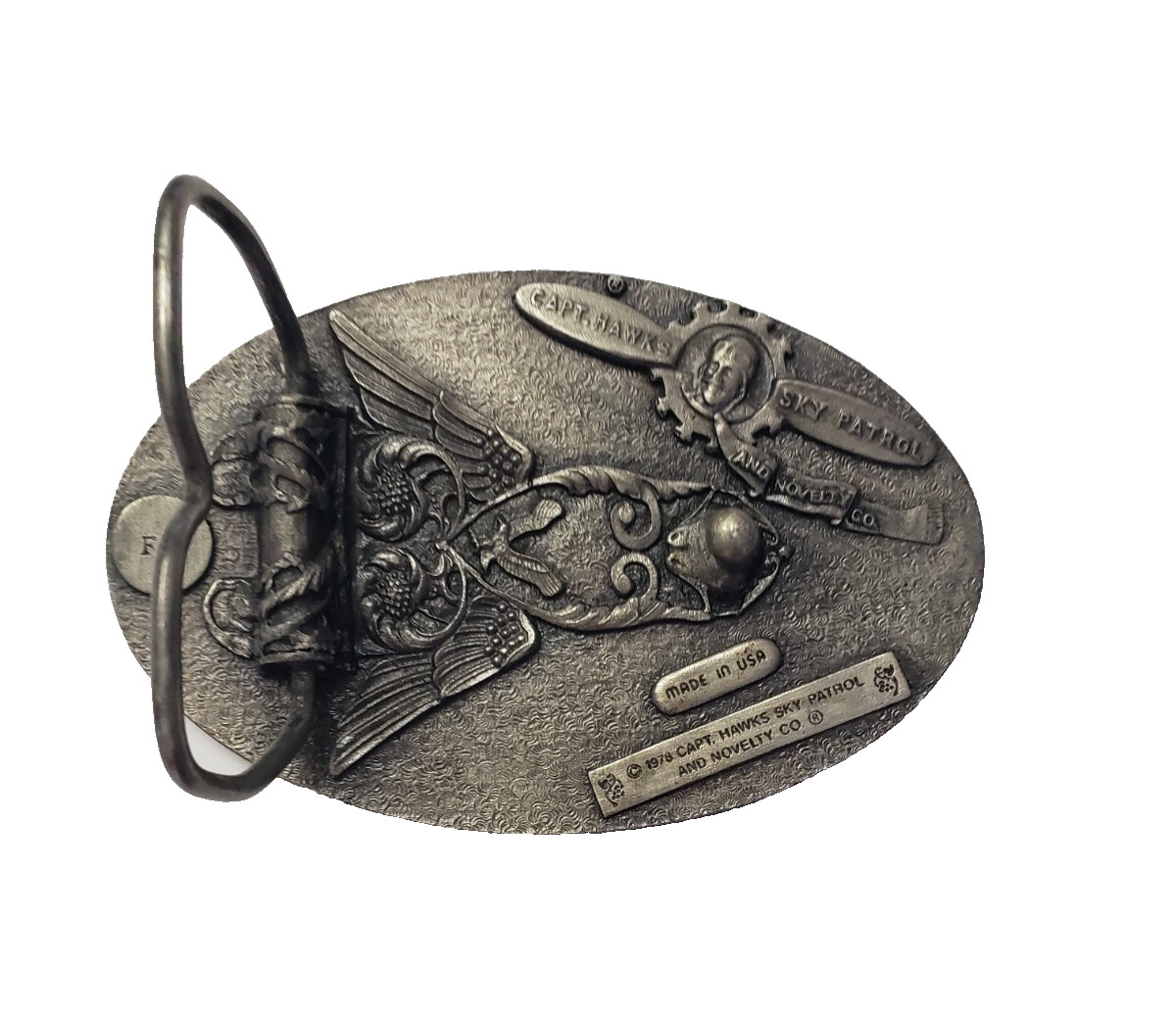 Vtg Capt Hawks 1978 Belt Buckle I&rsquo;D RATHER BE FISHING 3.5×2.25 Oval Father Dad