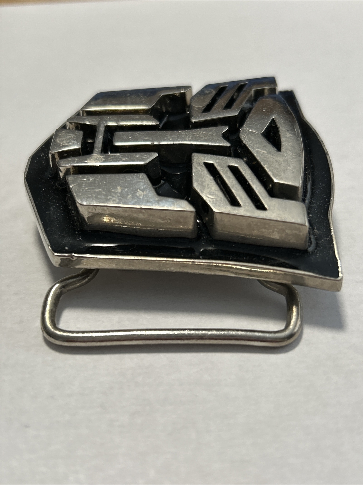 Transformers 2009 Belt Buckle Chrome And Black 3-D