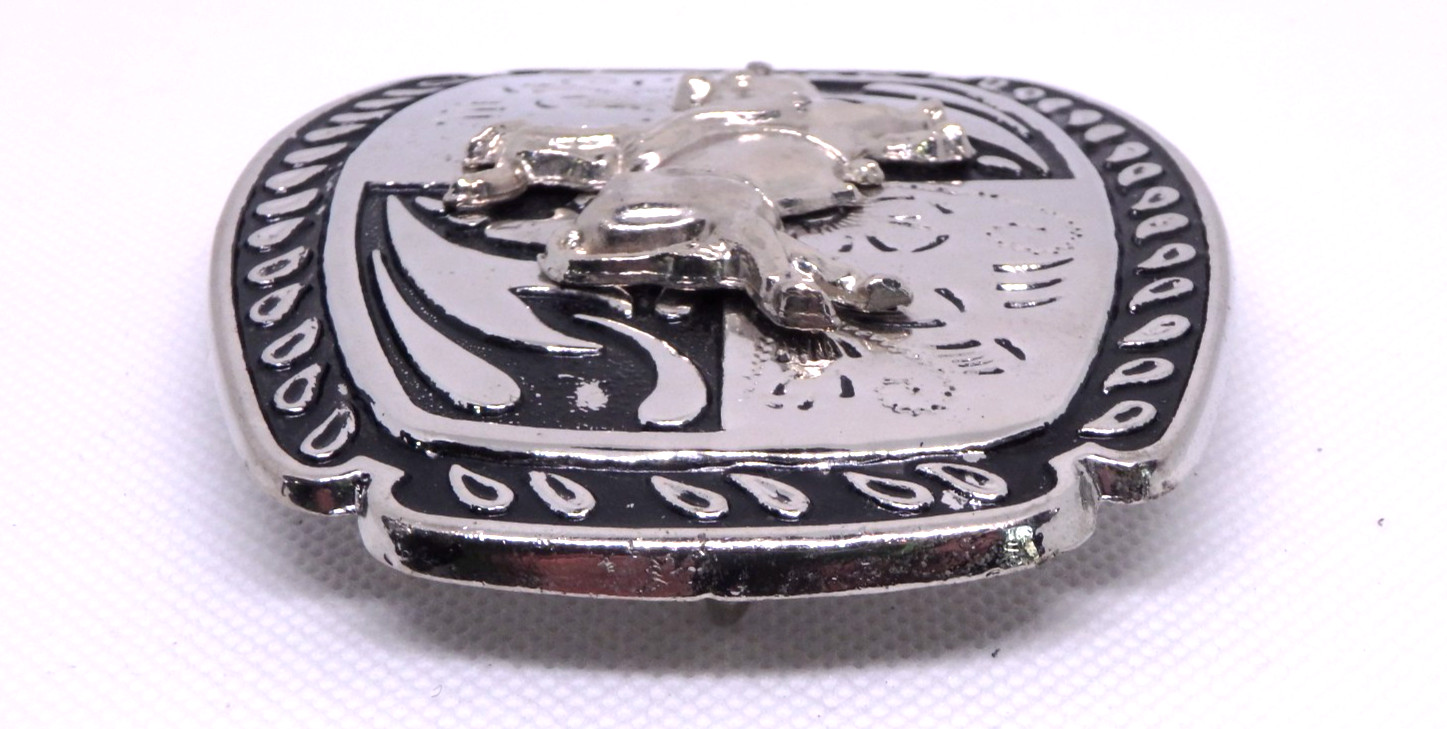 Bull Rider Cowboy Rodeo Western Silver/Black Tone BELT BUCKLE / New
