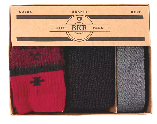 BKE BUCKLE MEN&rsquo;S SOUTHWEST SOCK-KNIT BEANIE-WOVEN BELT ONE SIZE NEW IN GIFT SET