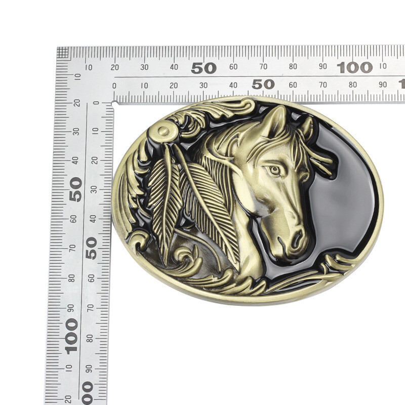Horse Head Belt Buckle Western Cowboy Motorcycle Riding Belt Buckle