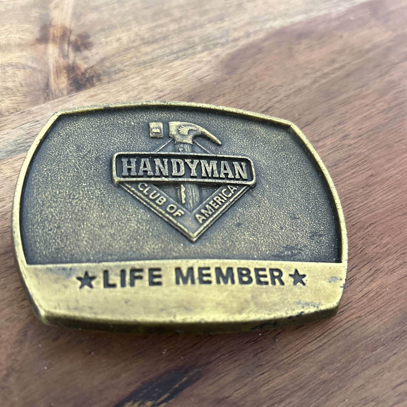 Vintage Handy Man Club Of America LIFE MEMBER Belt Buckle