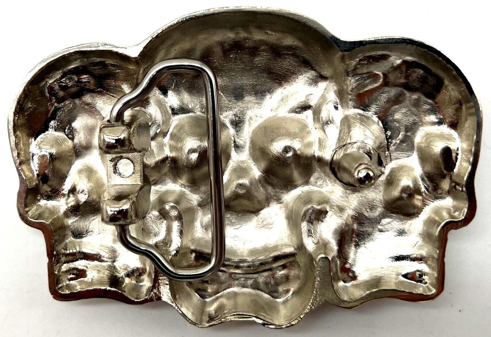 Three Multi Skulls Belt Buckle Biker Gothic New