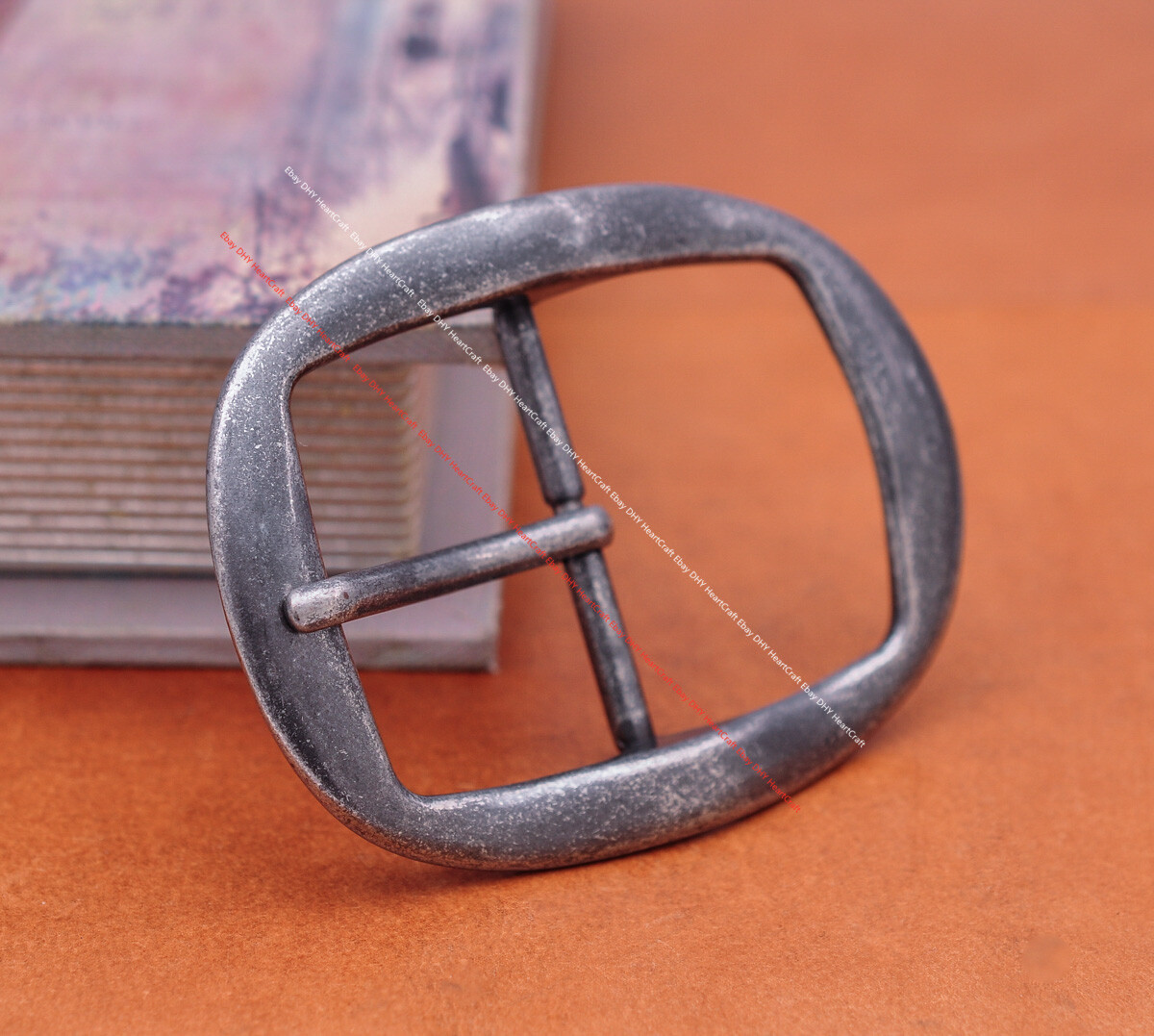 Vintage Silver Huge Western Center Bar Pin Belt Buckle for Leathercraft Fit 45mm