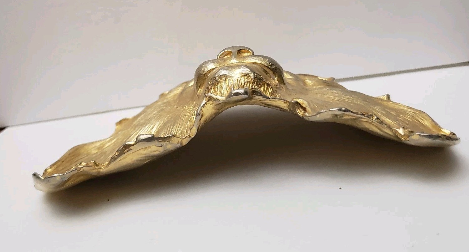 CHRISTOPHER ROSS LION HEAD 1984 GLASS EYES BUCKLE & RED BELT 24kt GOLD PLATED
