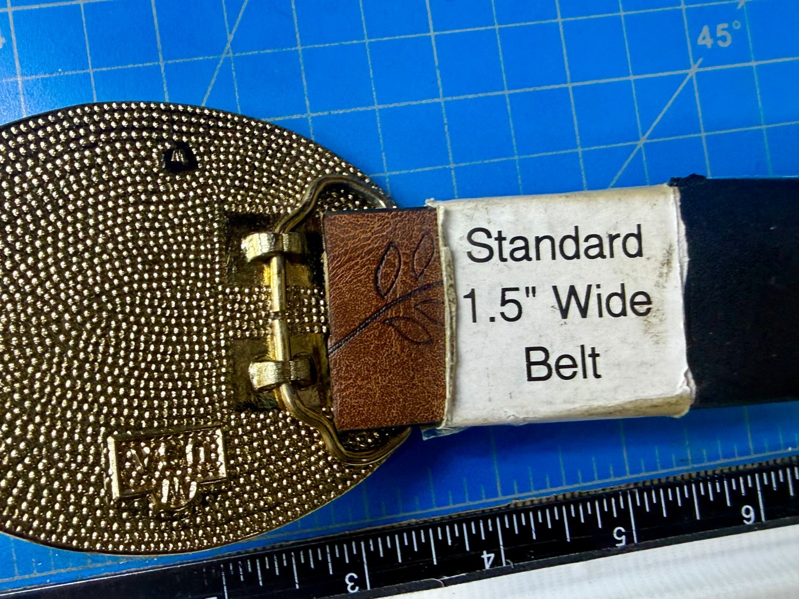 Flower Rhinestone Accented Floral Theme Etched Artisan Ladies Belt Buckle W USA