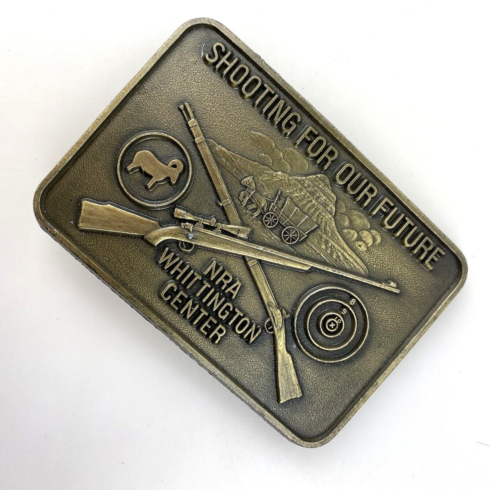 NEW NRA WHITTINGTON CENTER BELT BUCKLE Shooting Future Raton NM Hunting Rifle
