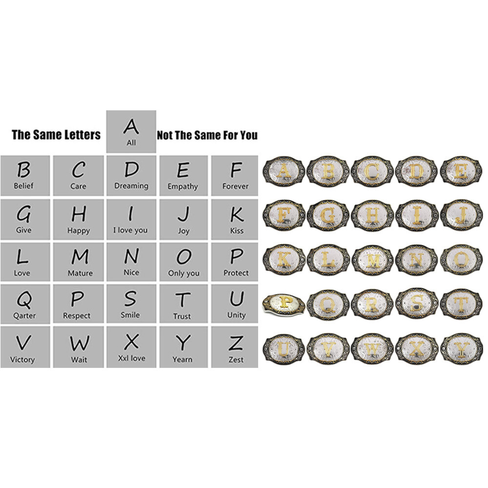 INITIAL BELT BUCKLE LETTER COWBOY WESTERN RODEO For TEXAS STAR Hebillas Vaqueras