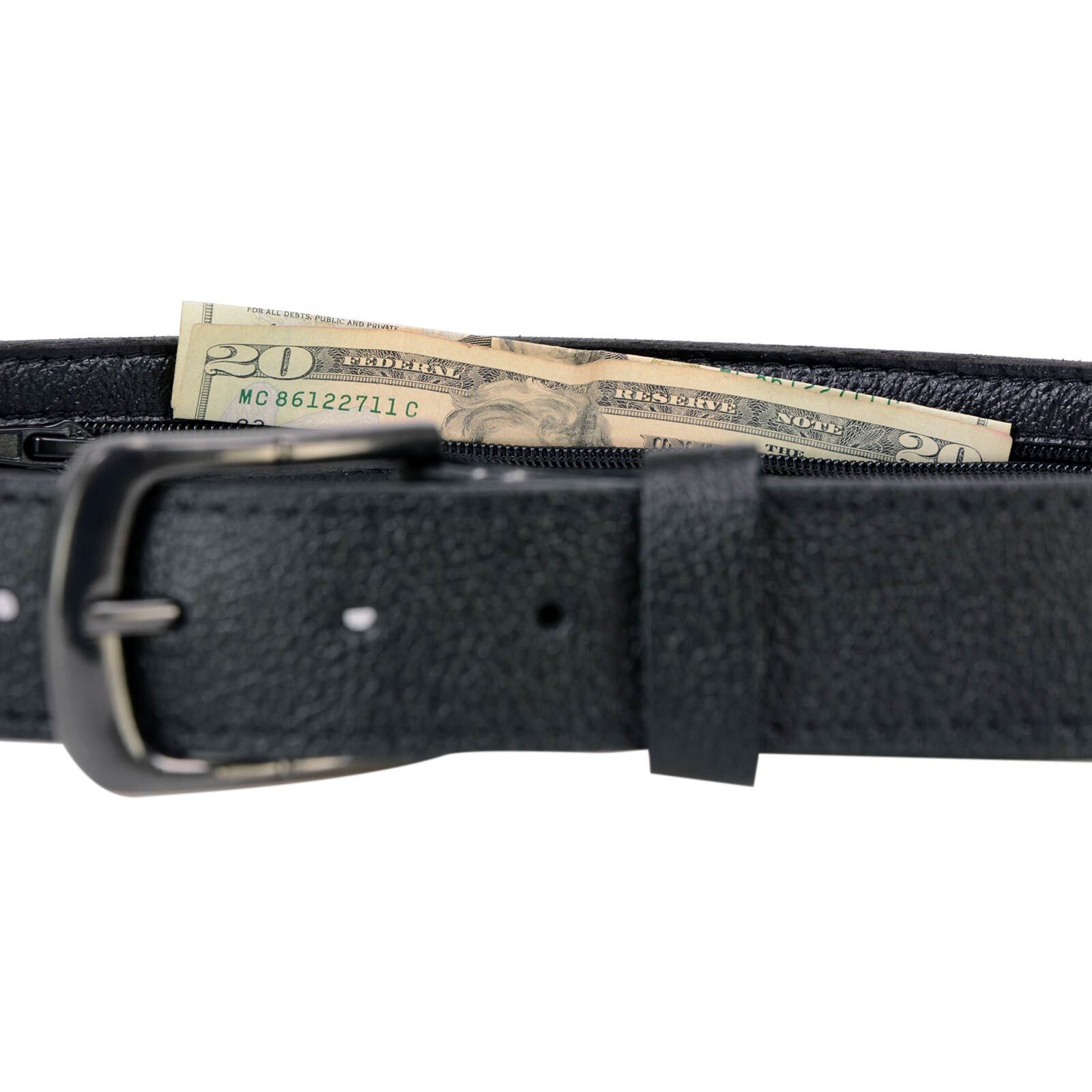 Milwaukee Leather MP7150 Men&rsquo;s Black Genuine Cowhide Leather Money Belt W/Secure