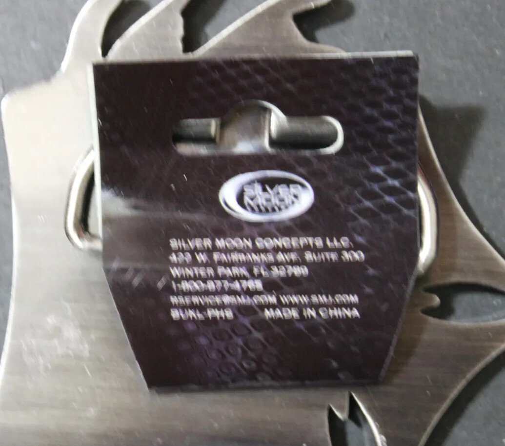 IRON CROSS DISORDER STAR/DOVES Metal Belt Buckle – Silver Moon – New w/tag