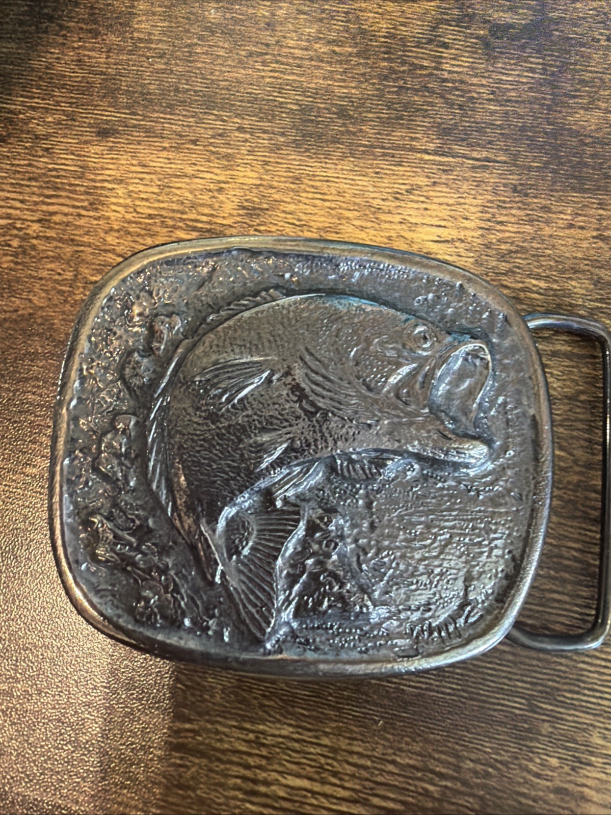 Vintage 1977 Large Mouth Bass 22Lb 4 oz Belt Buckle Wyoming Studio Art