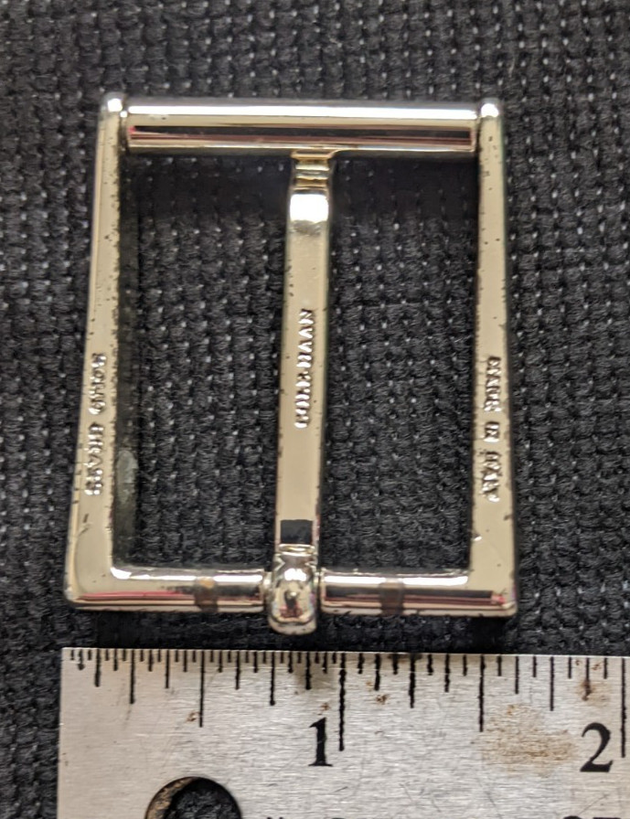 VTG GENUINE COLE HAAN ITALY MENs BELT BUCKLE METAL SOLID BRASS SILVER CHROME