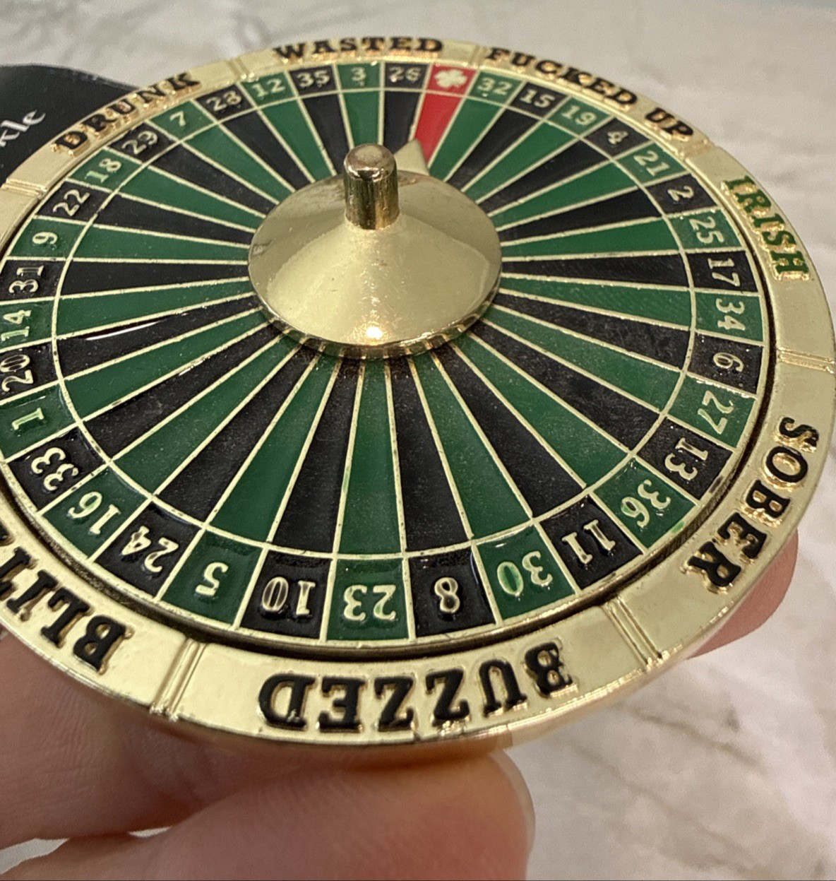 2012 Metal Body Rage 3&Prime; Gold Spinning Roulette Wheel Casino Drinking Belt Buckle