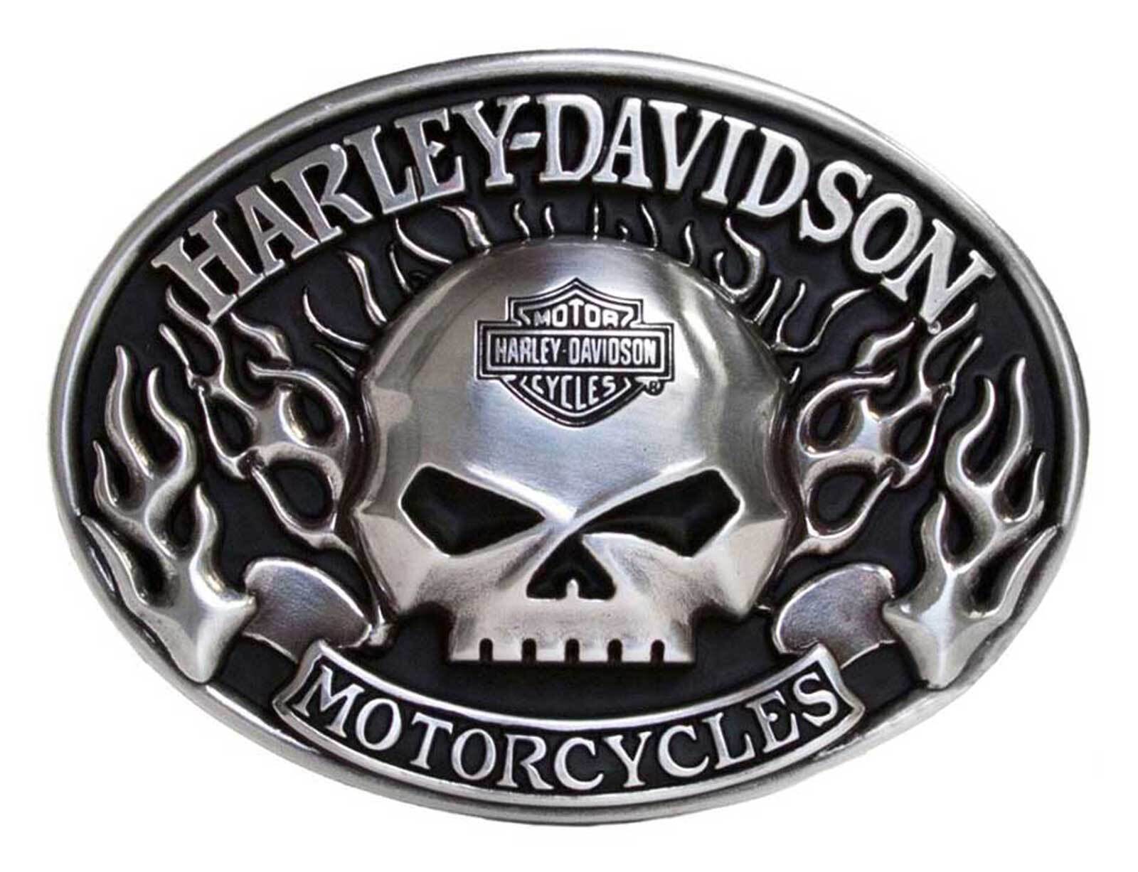 Harley-Davidson Men&rsquo;s Immunity Skull Belt Buckle, Antique Nickel Finish