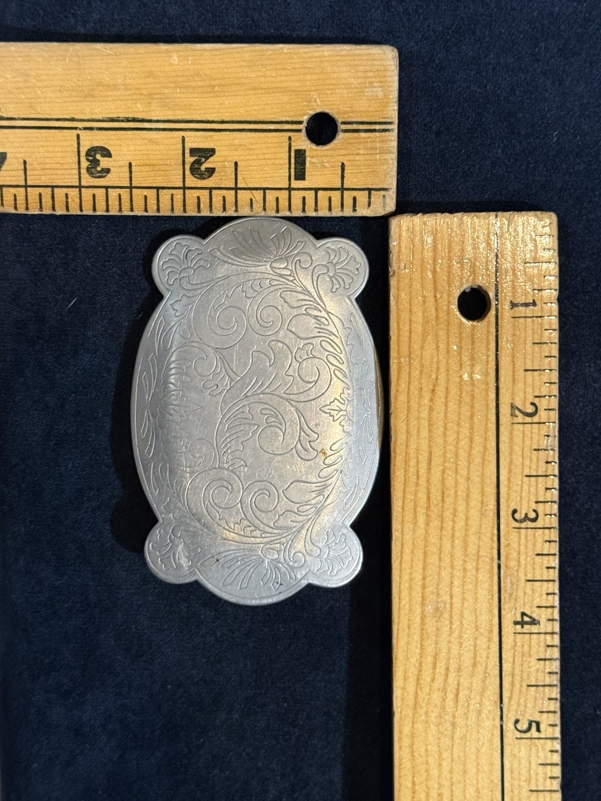 Vtg Y2k Silver Toned Belt Buckle Swirl Flower Design Boho Cowboy Retro Unisex