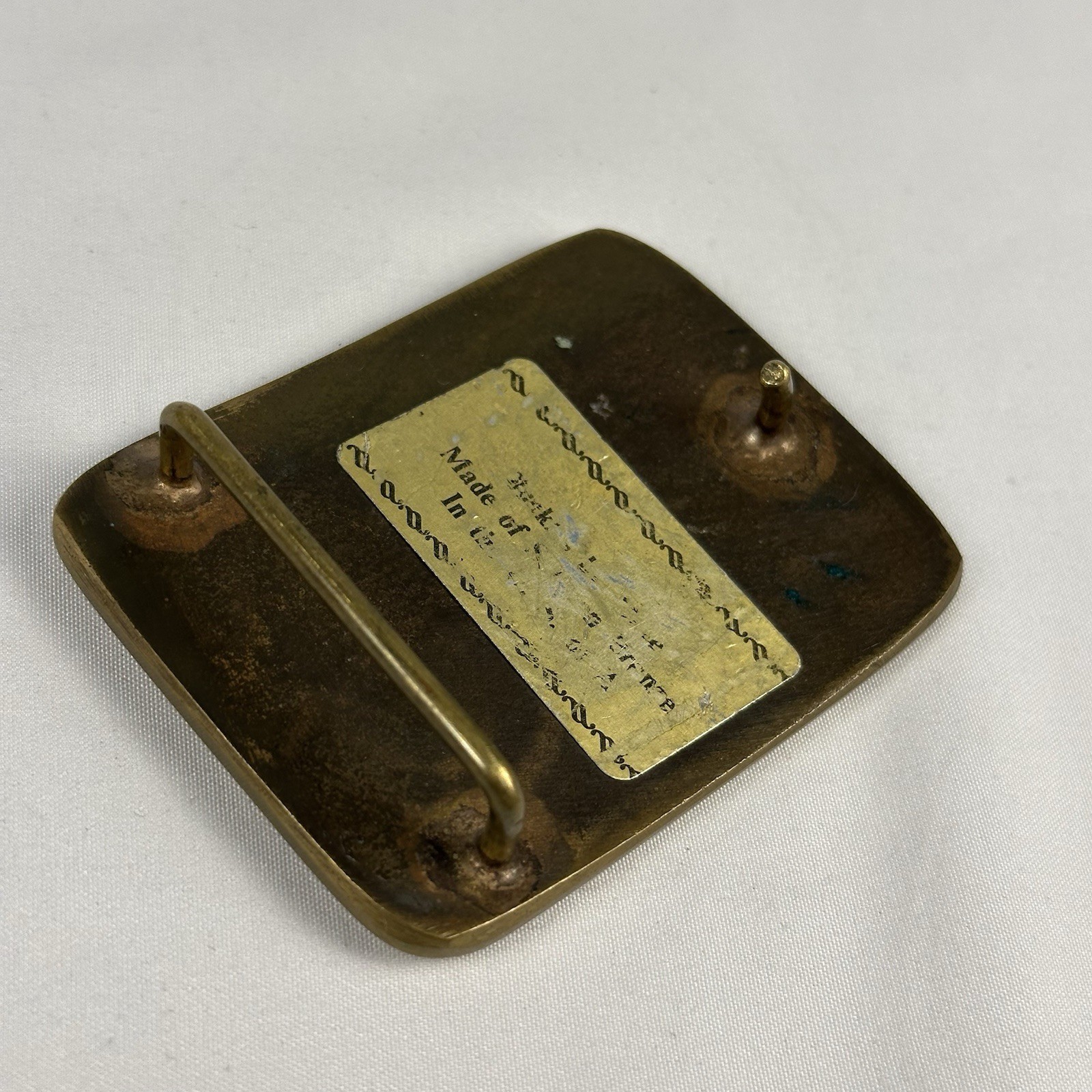 Vintage Dee Cee Brand Brass Belt Buckle Washington Manufacturing Workwear