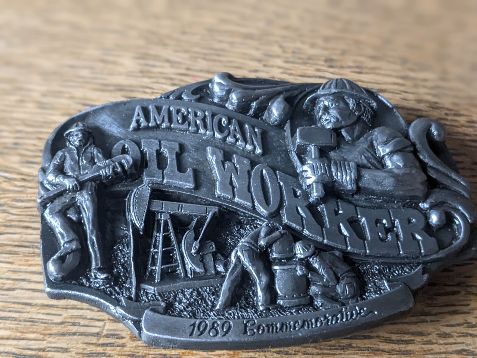 Vtg American Oil Worker Belt Buckle Commemorative Limited Edition &rsquo;89 12 of 5000