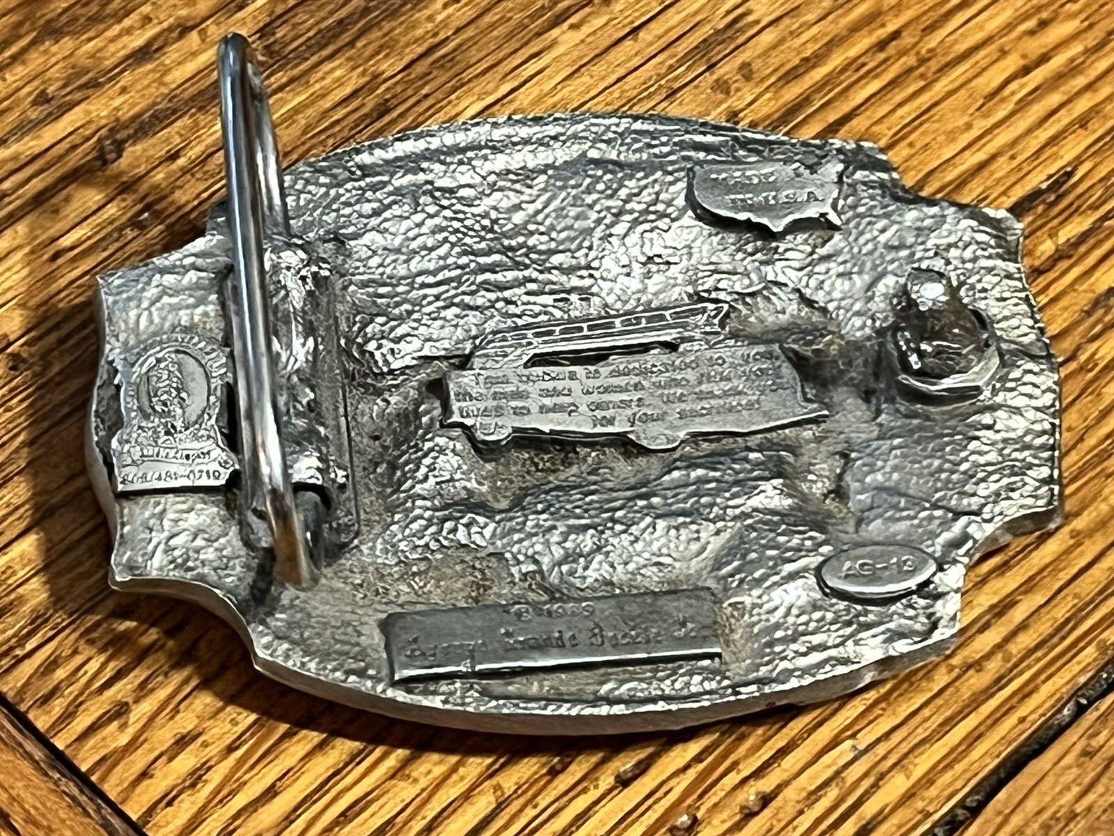 VINTAGE FIRE FIGHTER BELT BUCKLE 1989 ARROYO GRANDE RED USA AG-13