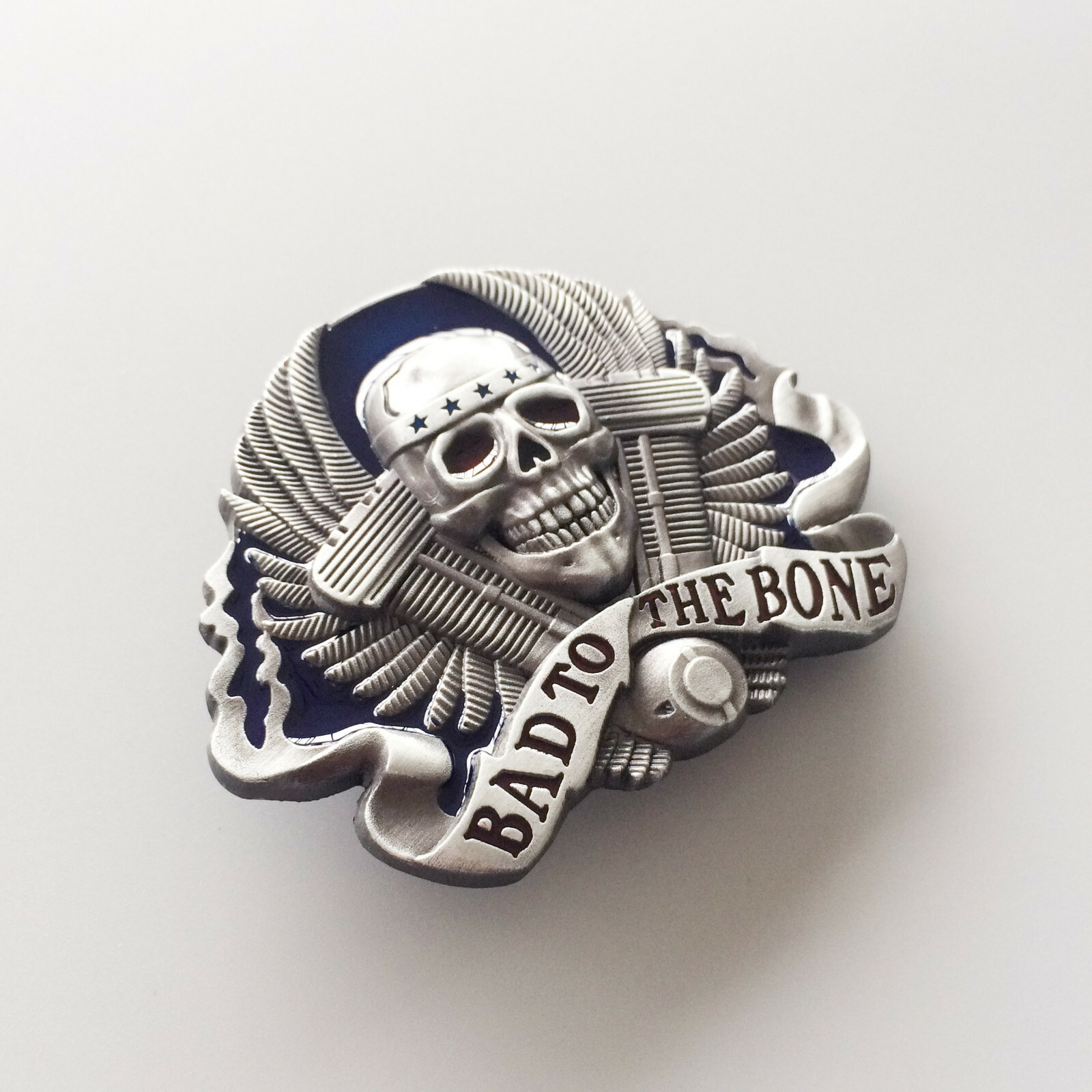 Vintage Style Enamel Skull Belt Buckle also Stock in the US