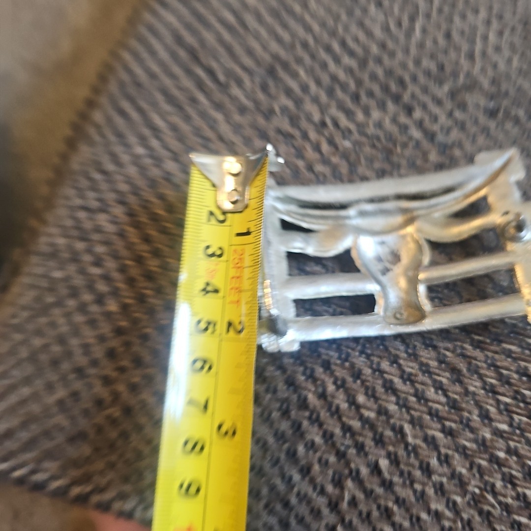 Silver-tone metal Longhorn Cow & Fence Western Style Belt Buckle 2&Prime; Belt Width