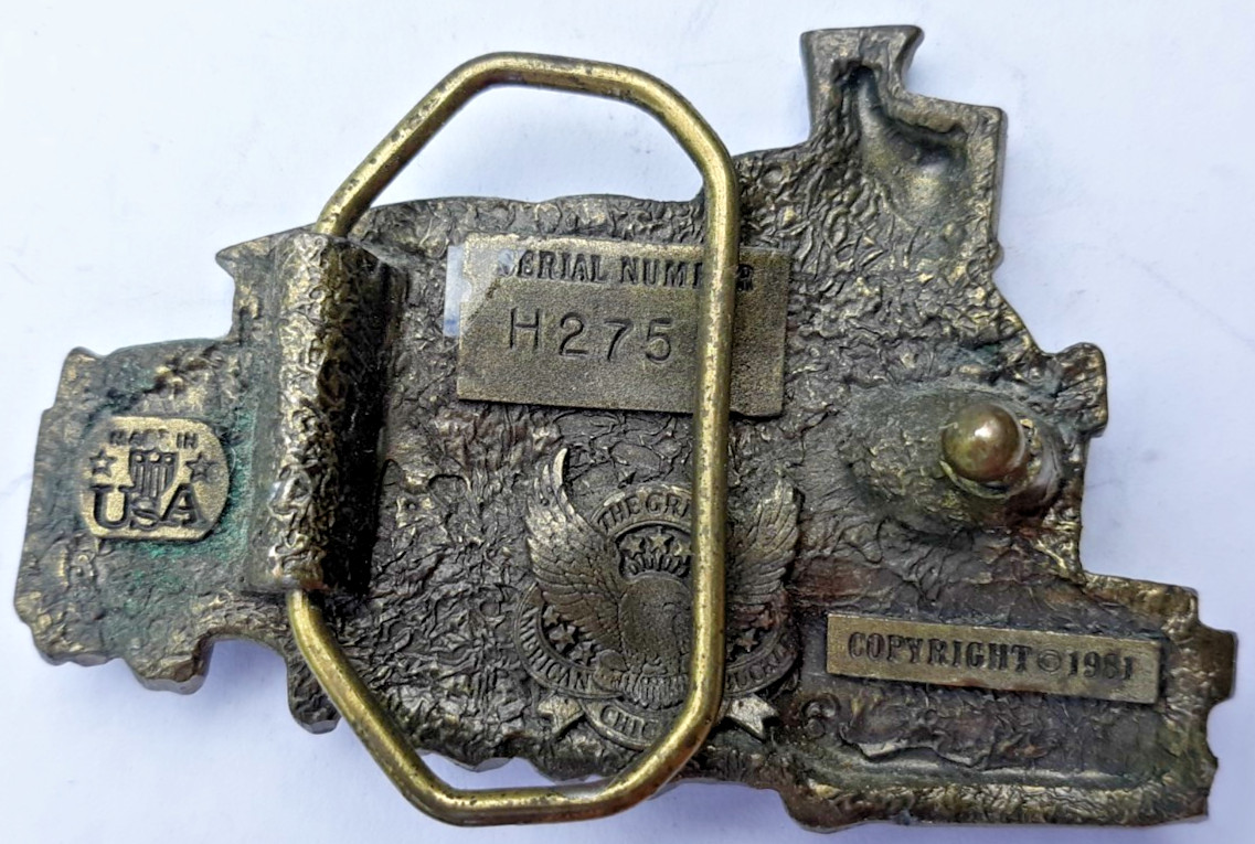 belt buckle 1981 Great American Buckle steam locomotive train engine 165