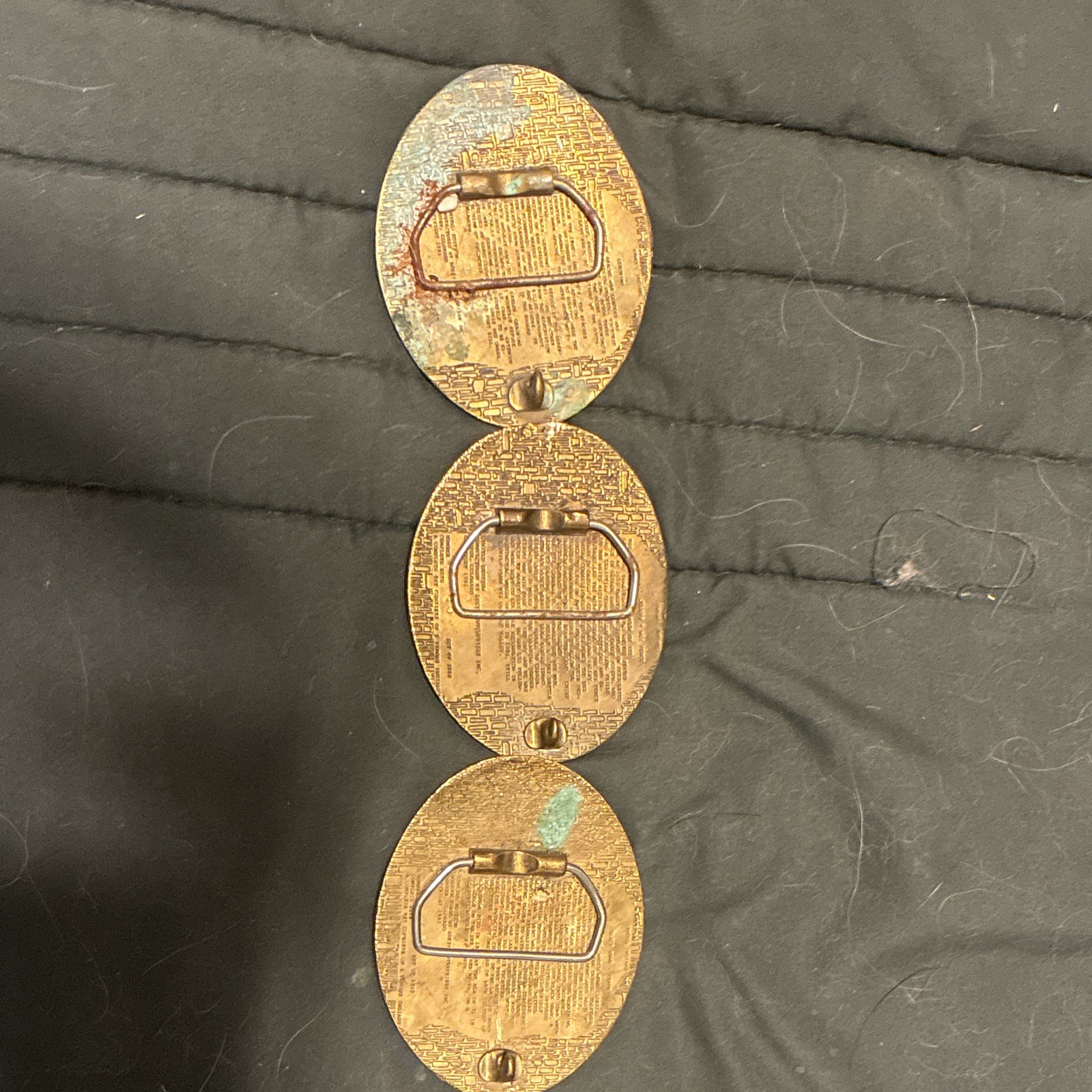 Vintage Lot of 3 Gold Tone Metal Clip Belt Buckles FAMOUS INDIAN COLLECTION.