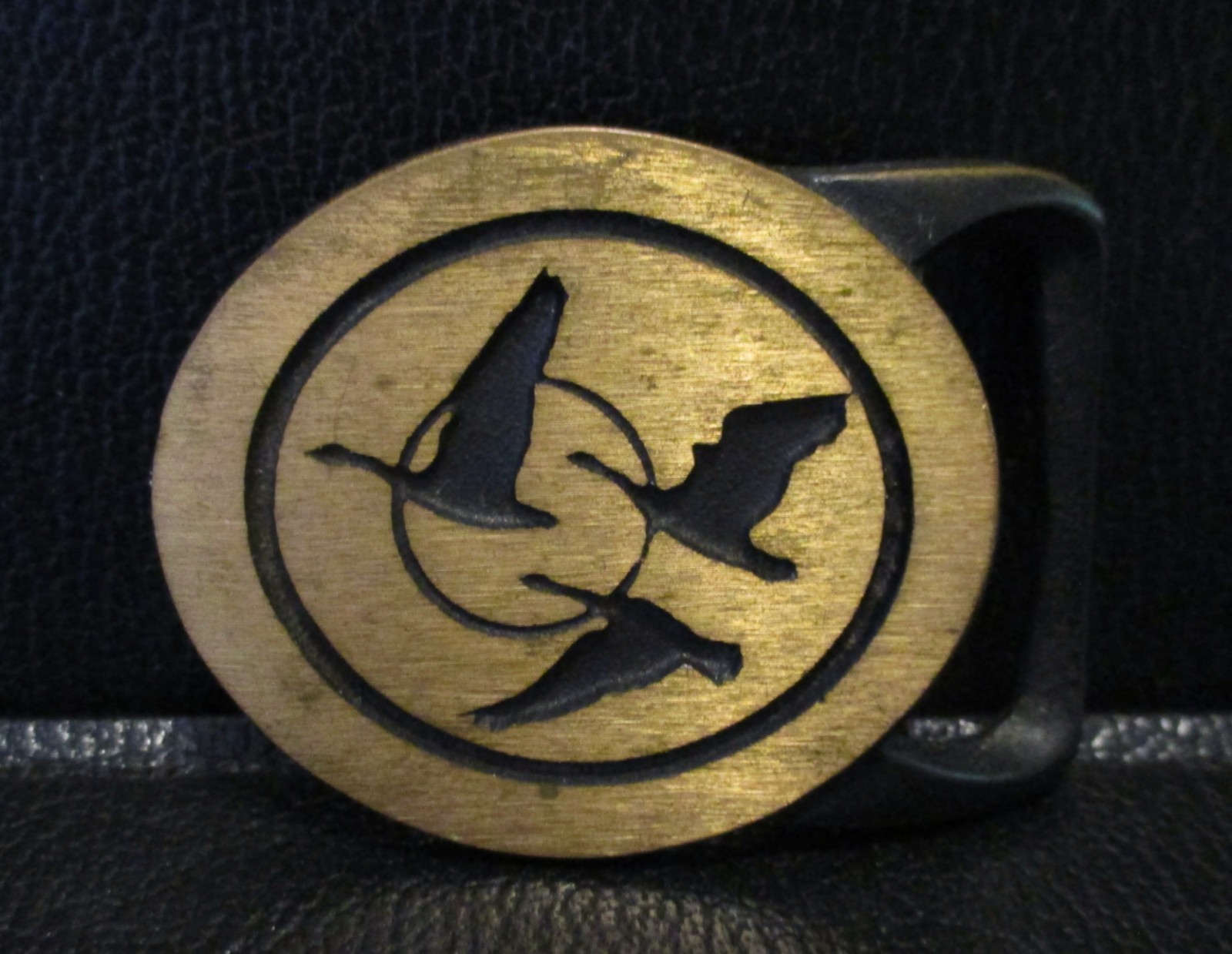 1975 Migration Flying Canadian Geese Belt Buckle Tech Ether Guild Sport Hunting