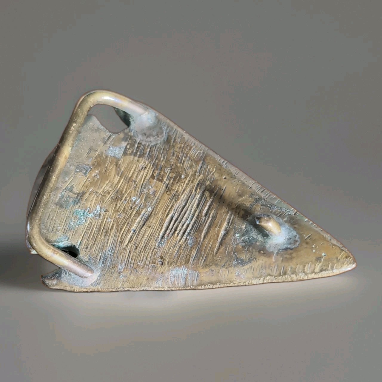 Vintage Solid Brass Or Bronze Western Slide Belt Buckle W/Patina