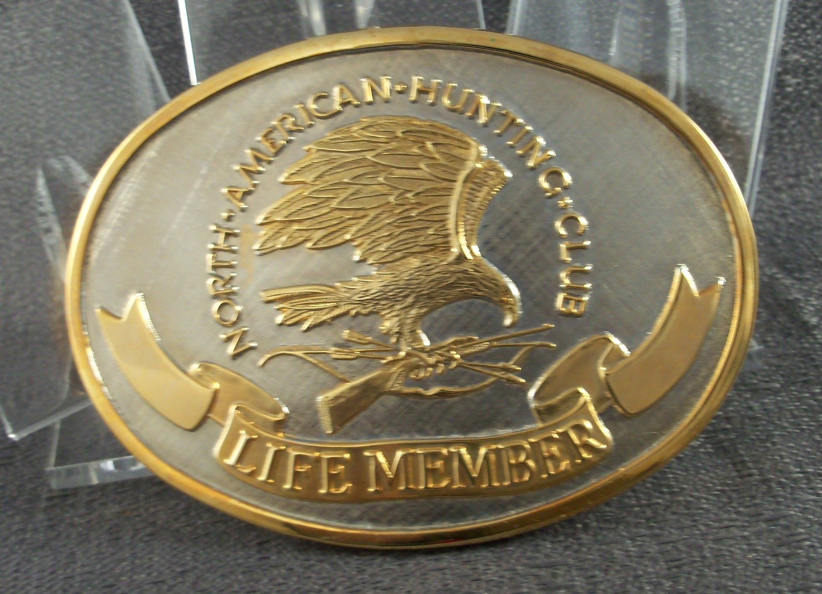 North American Hunting Club Belt Buckle – Wings Of Gold – 24K Gold/Rhodium BOX