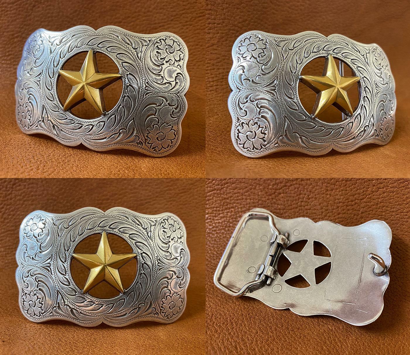 Western Texas Gold Star Western Ranger Belt Buckle