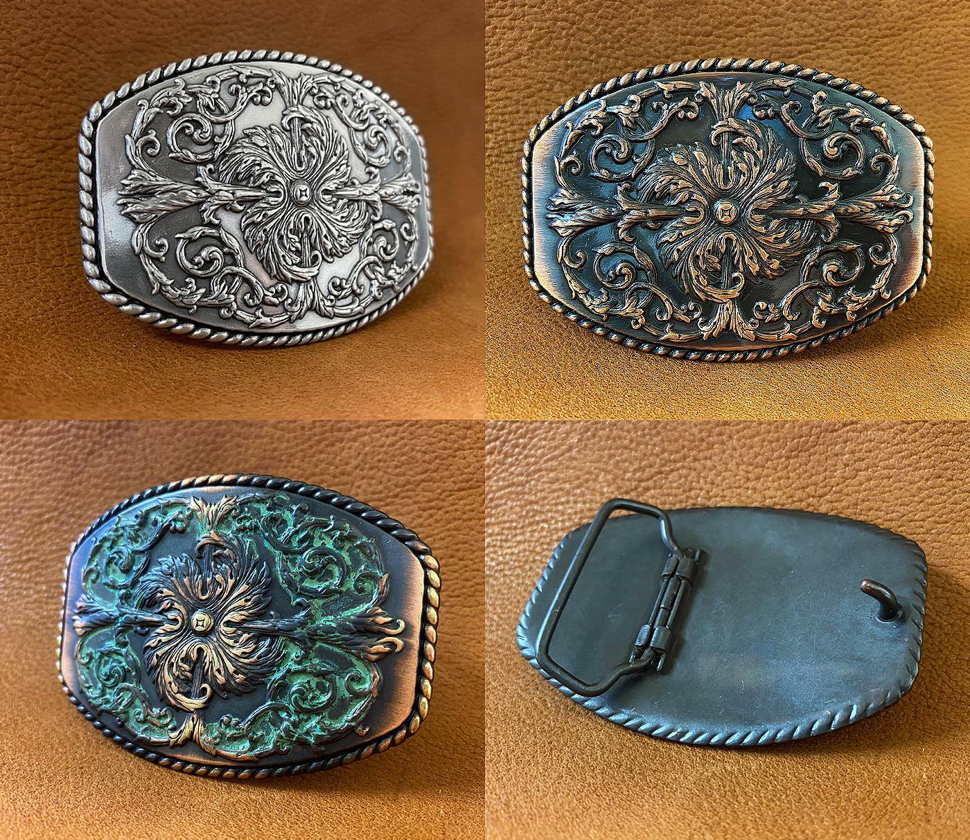 Western Antique Floral Engraved Ornate Belt Buckle Fits 1-1/2&Prime; Belt