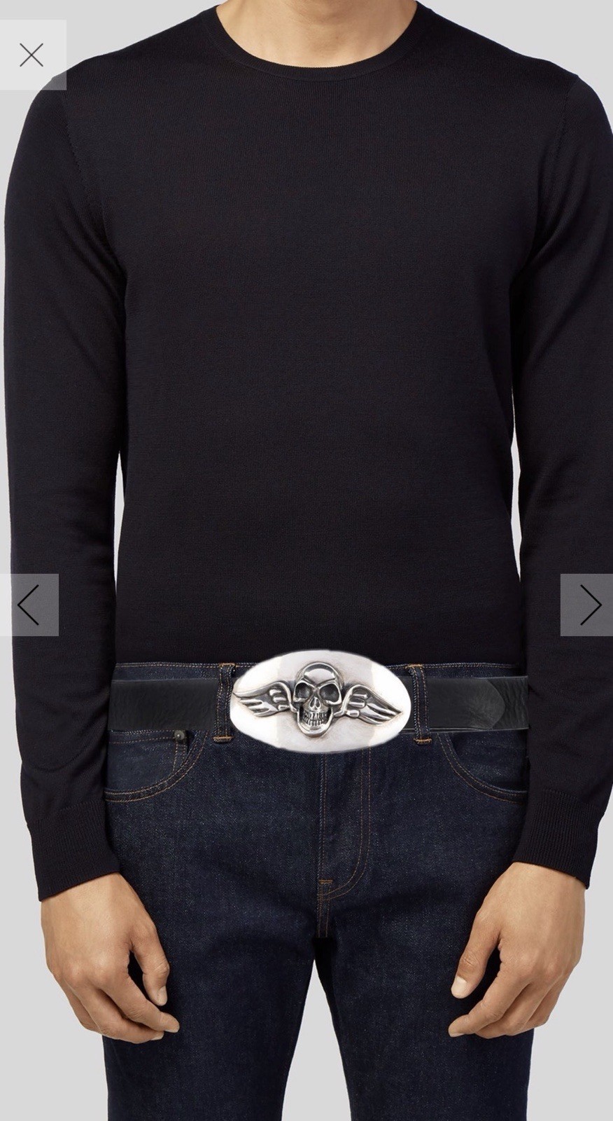 « RARE&Massive 259 grms 5 x 3 » King Baby Studio Sterling Skull Belt Buckle $4000