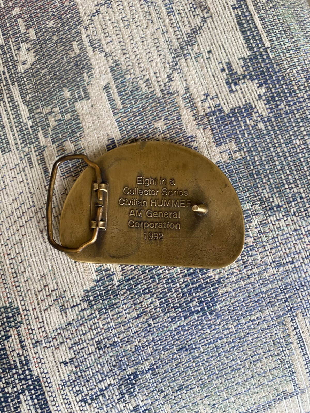 AM General Civilian Hummer Solid Brass Vintage Belt Buckle – 1992, NICE