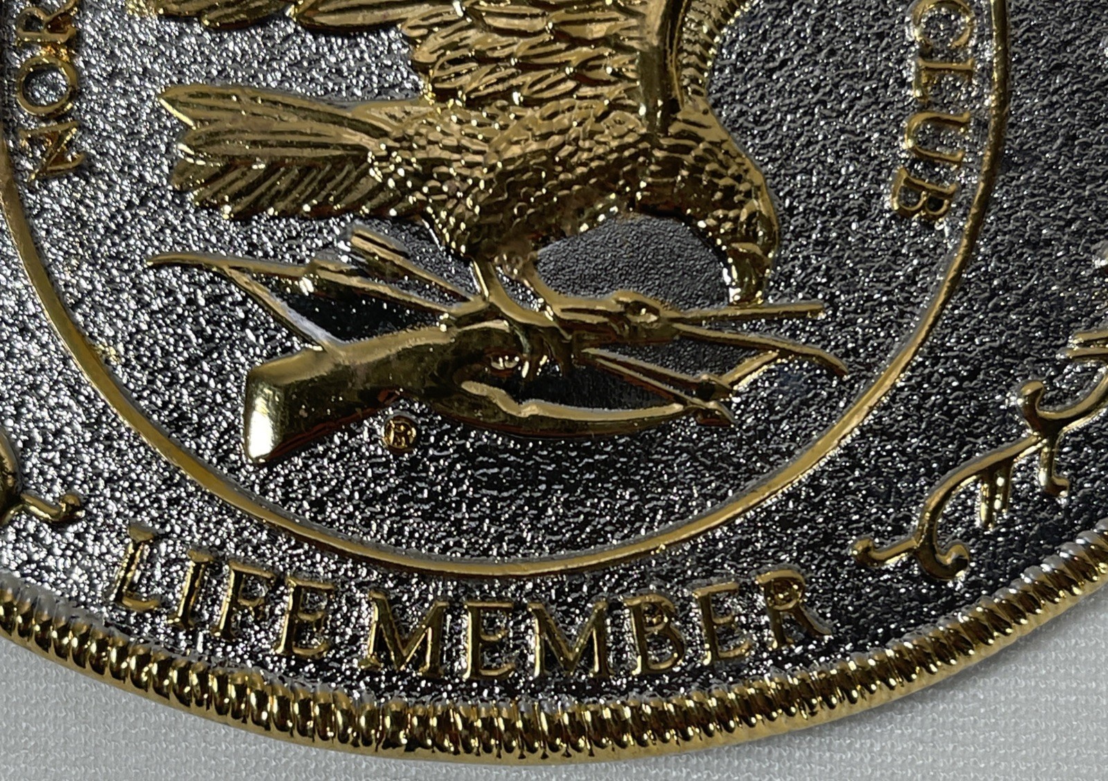 Vtg North American Hunting Club NAHC Life Member Gold-tone Belt Buckle
