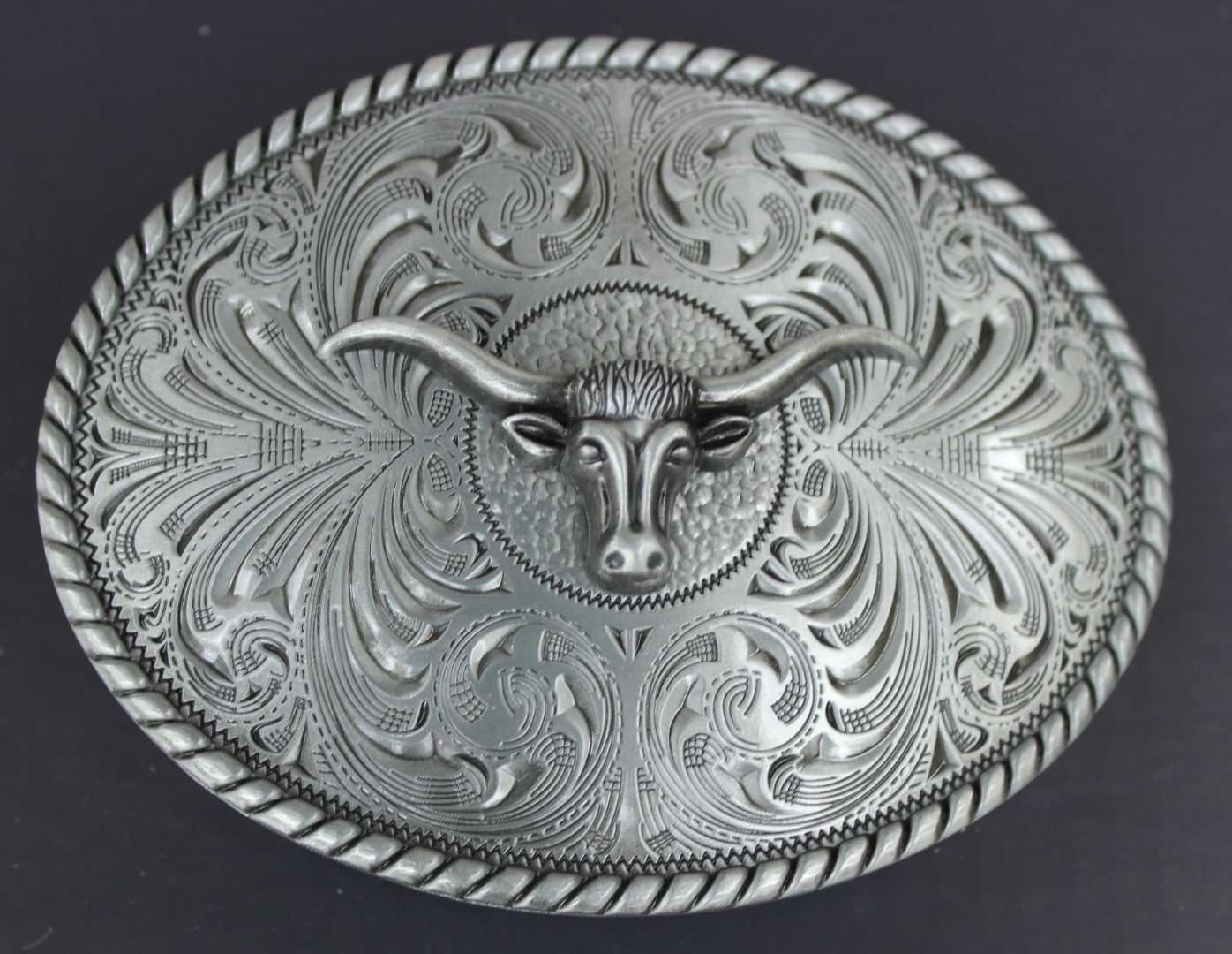 ♈ Old West steer Belt Buckle Antique silver color ♈ Cowboy Sheriff .Western