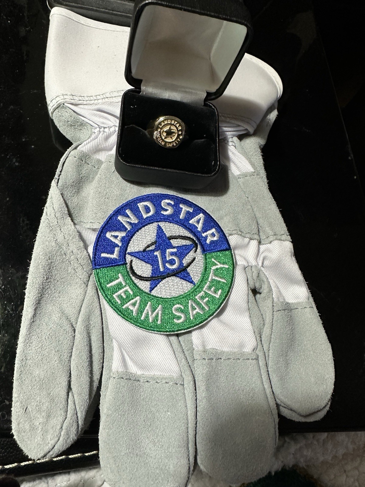 Landstar 15 yr Safety Gold 14K ring with diamond size 8/12 & Belt Buckle for Men
