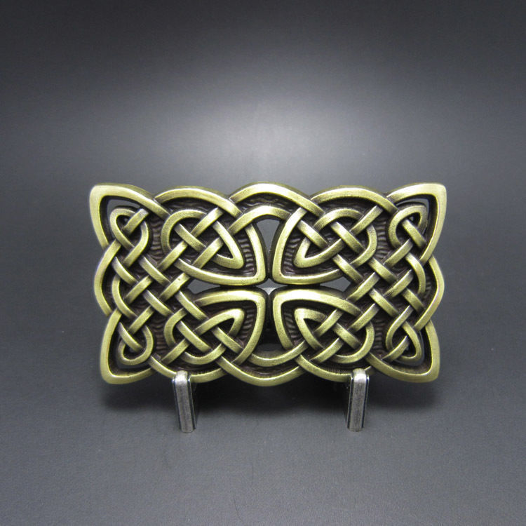 Bronze Original Celtic Cross Knot Cowboy Western Metal Belt Buckle