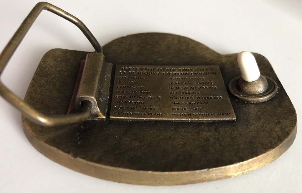 Peabody Coal Company Eastern Division 1983 Safety Award Belt Buckle Vtg 80’s