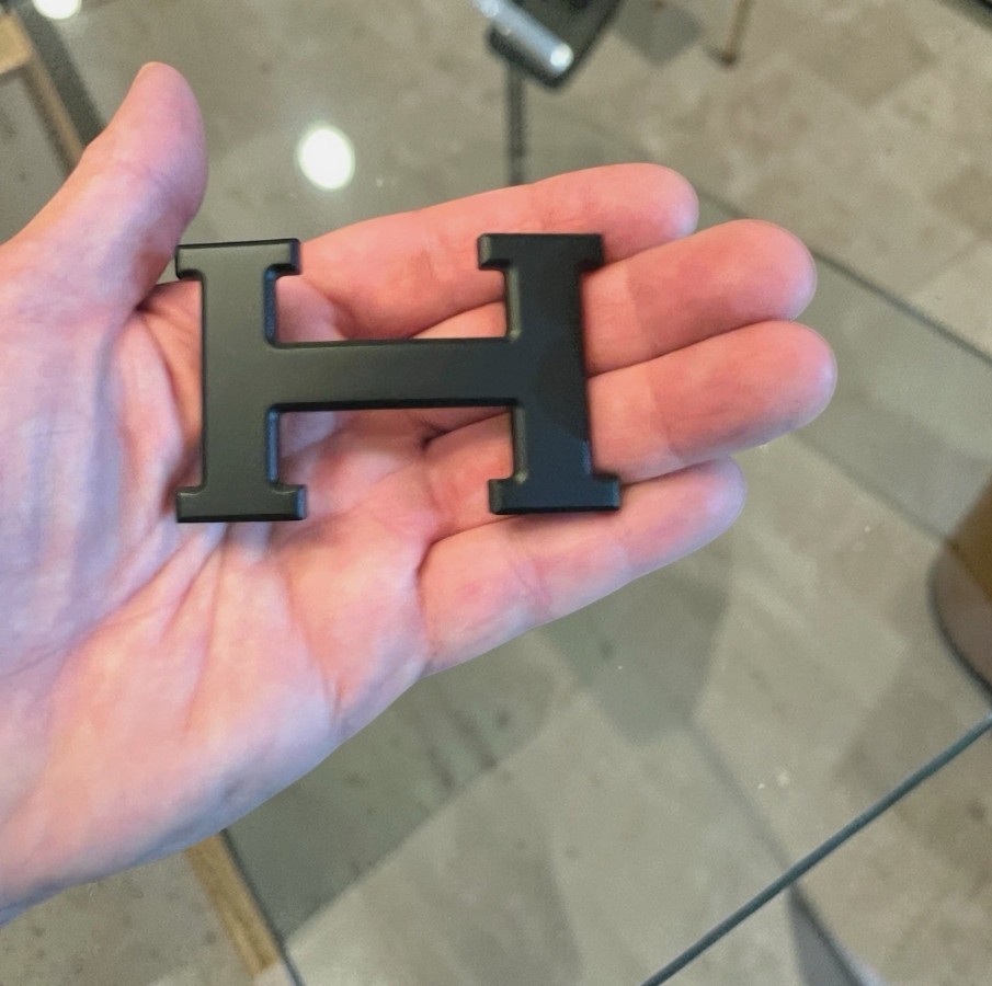 Auth HERMES 38MM Noir H Belt Buckle Matte Black Finish (excellent)