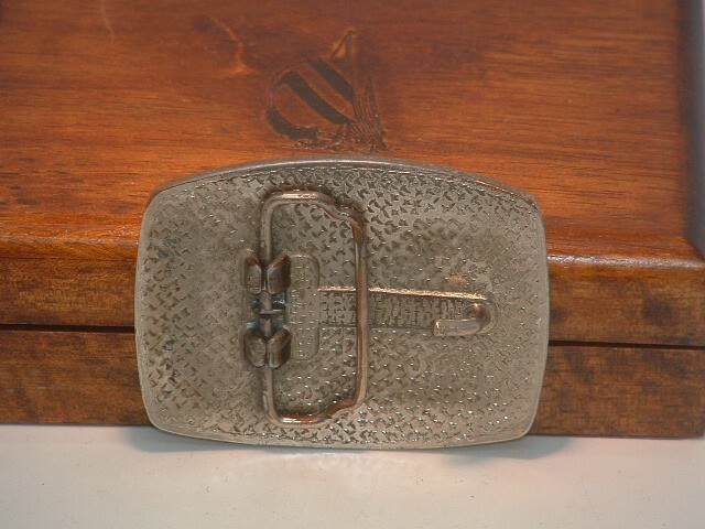 Pre-owned Metal & Leather Engraved Canada Belt Buckle