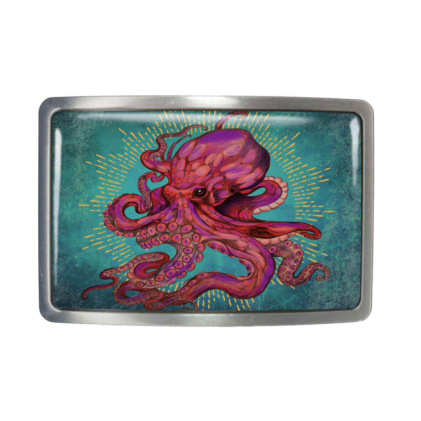 Kraken Belt Buckle – Colorful Octopus Handmade Belt Buckle – 43
