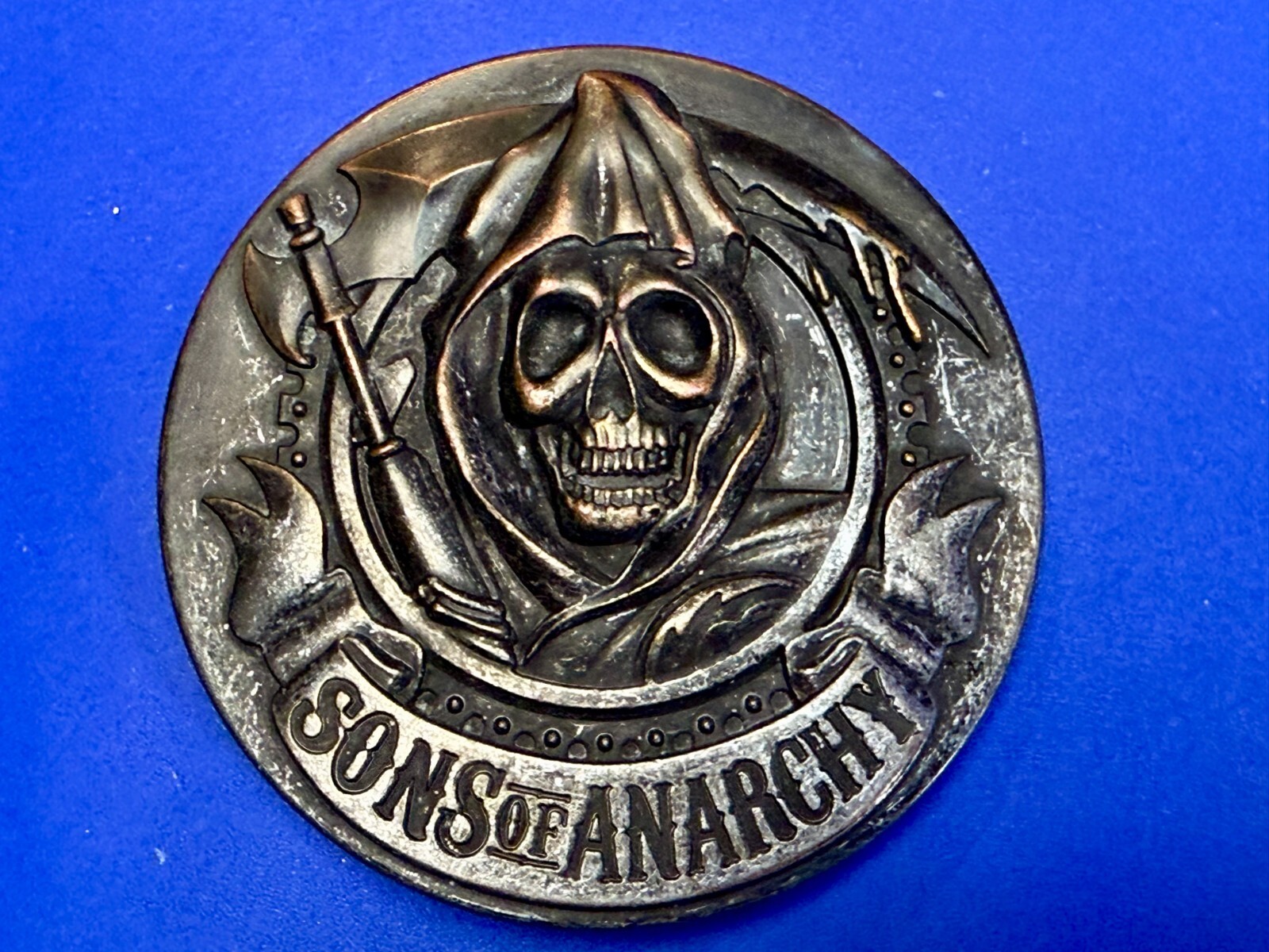 Sons Of Anarchy Grim Reaper Tattoo Cosplay TV Show TM & 2013 Fox Belt Buckle