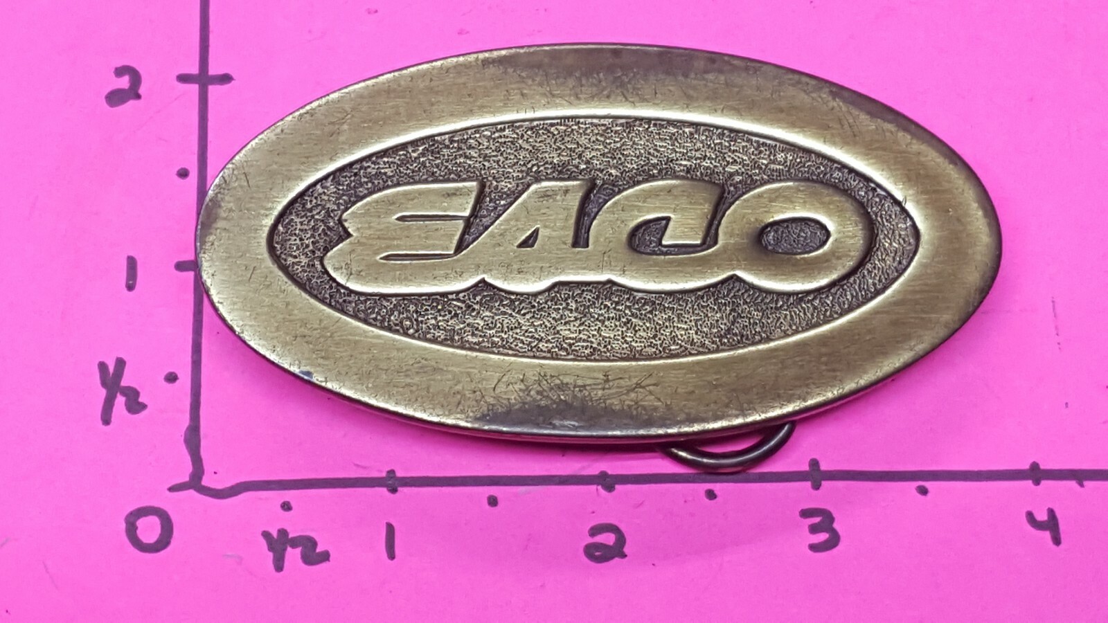 VINTAGE OVAL ESCO USA looks like original w/ware BRASS Belt Buckle Rare