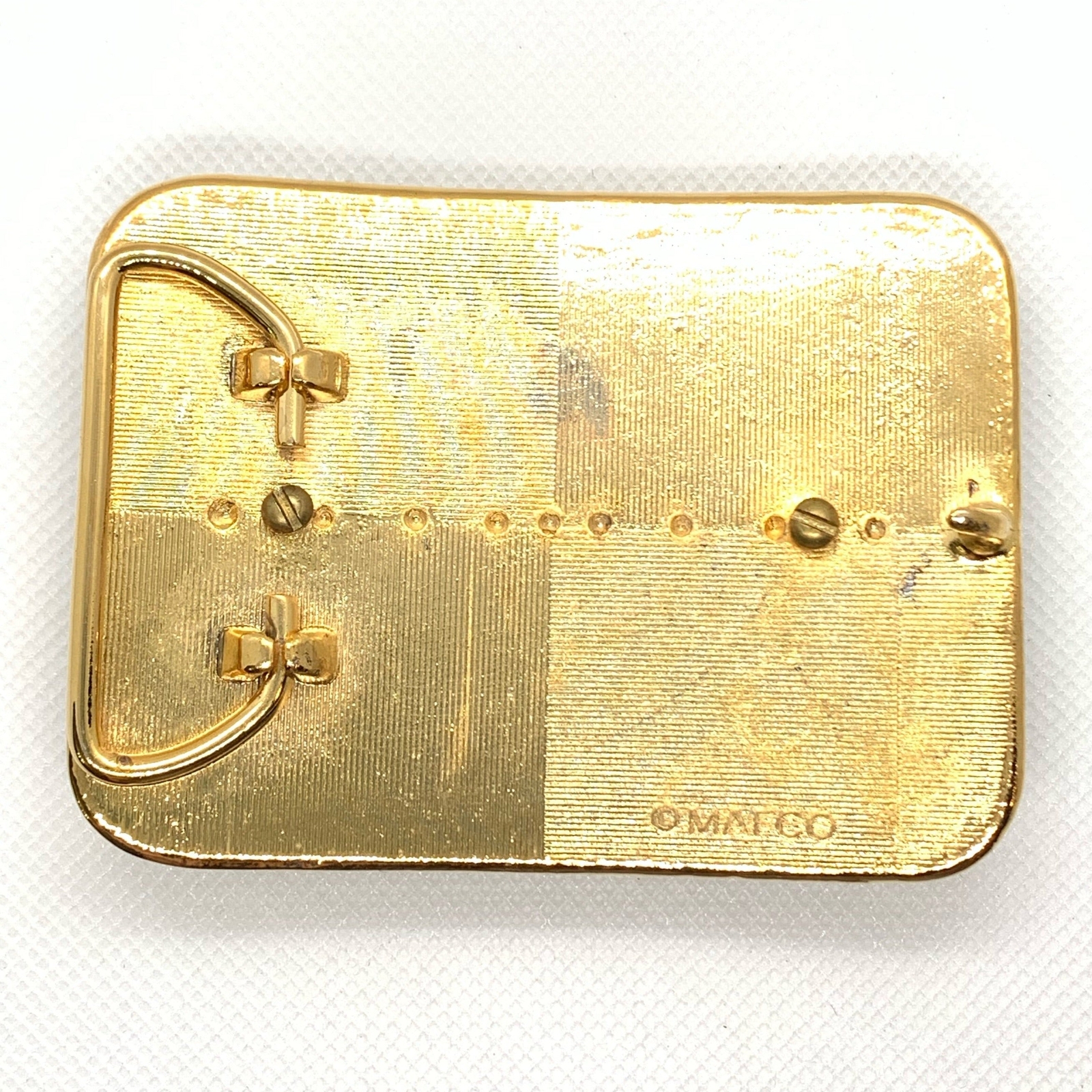 Silver Dollar Baby Blue & Gold Mirror Western Style Belt Buckle
